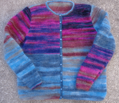 Hebrides by Lisa Richardson knit in Kidsilk Haze Stripe by Deborah Cooke