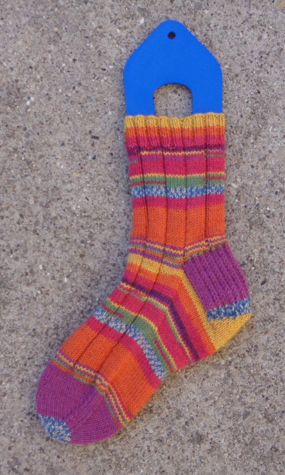 Sock knit in Patons Kroy Socks Mexicali Stripes colourway by Deborah Cooke